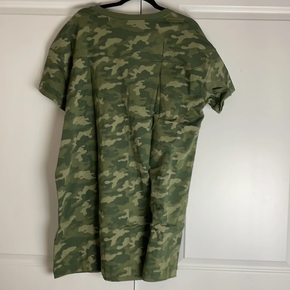 New Cute Old Navy Olive Camo Comfy T shirt Mini Dress Size XL - Picture 5 of 7